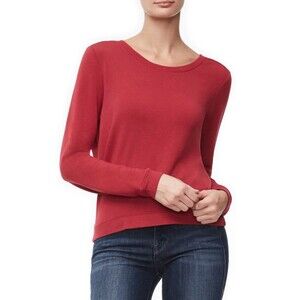 Good American Women's Soft Modal Blend Plunge Back Sweatshirt In Red Size 1